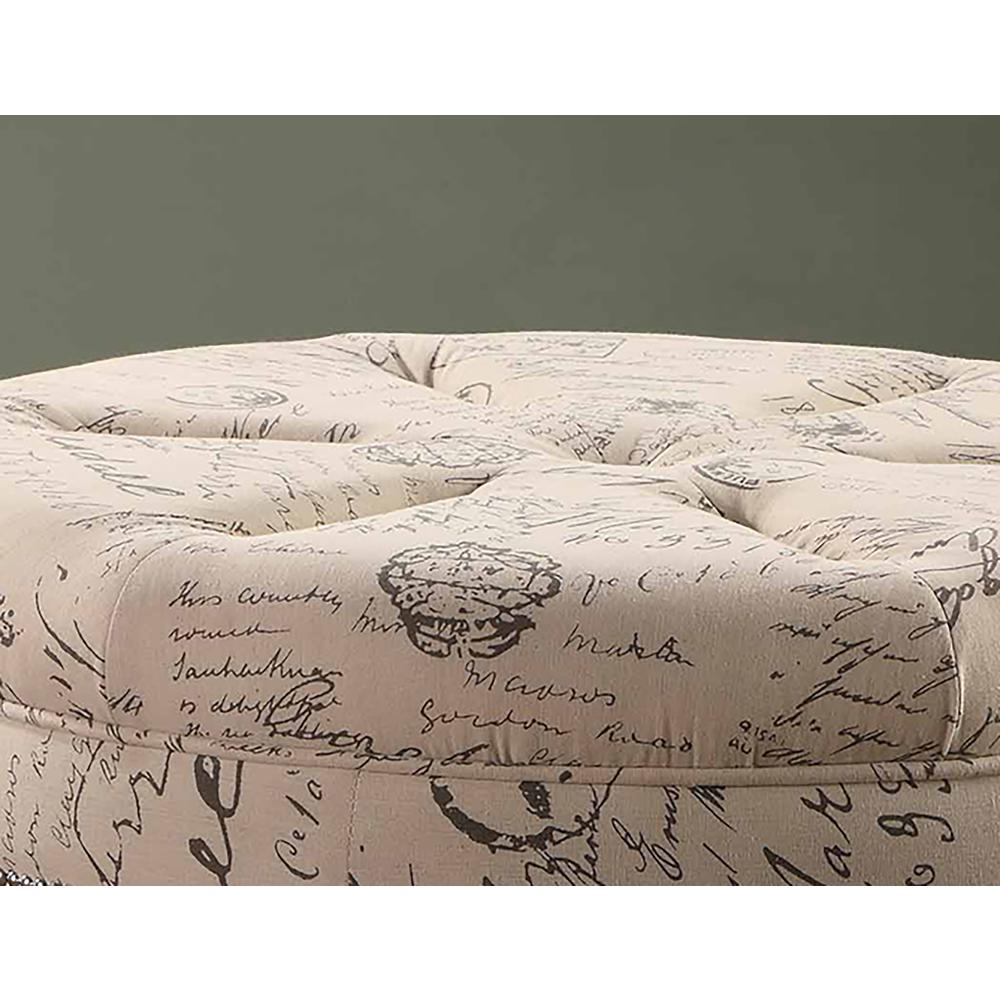 19.5"H Old World Round Signature Ottoman. Picture 2