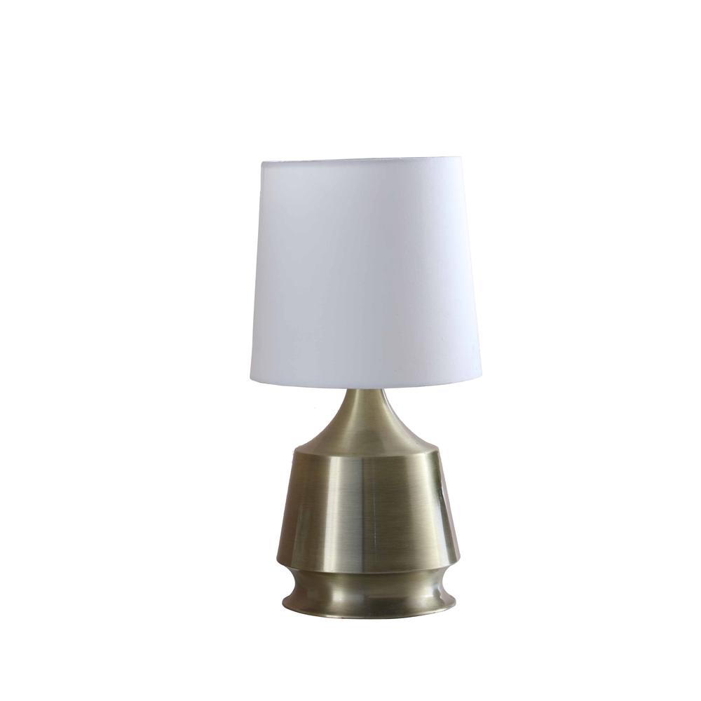 14" In Ellis Antique Brass Metal Table Lamp. Picture 1