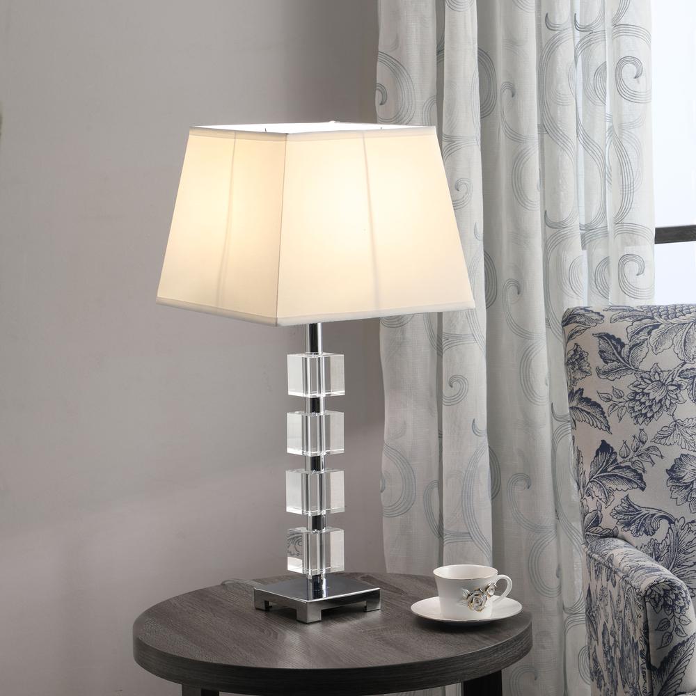 25" In Wendi Glam Crystal Cube Ice Table Lamp. Picture 3