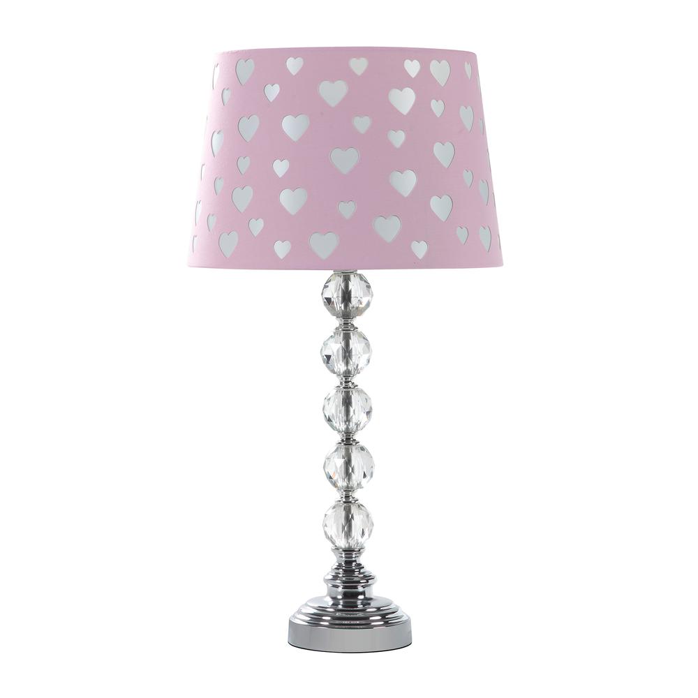 22" In Ariel Heart Crystal Stacked Orb Table Lamp. Picture 1