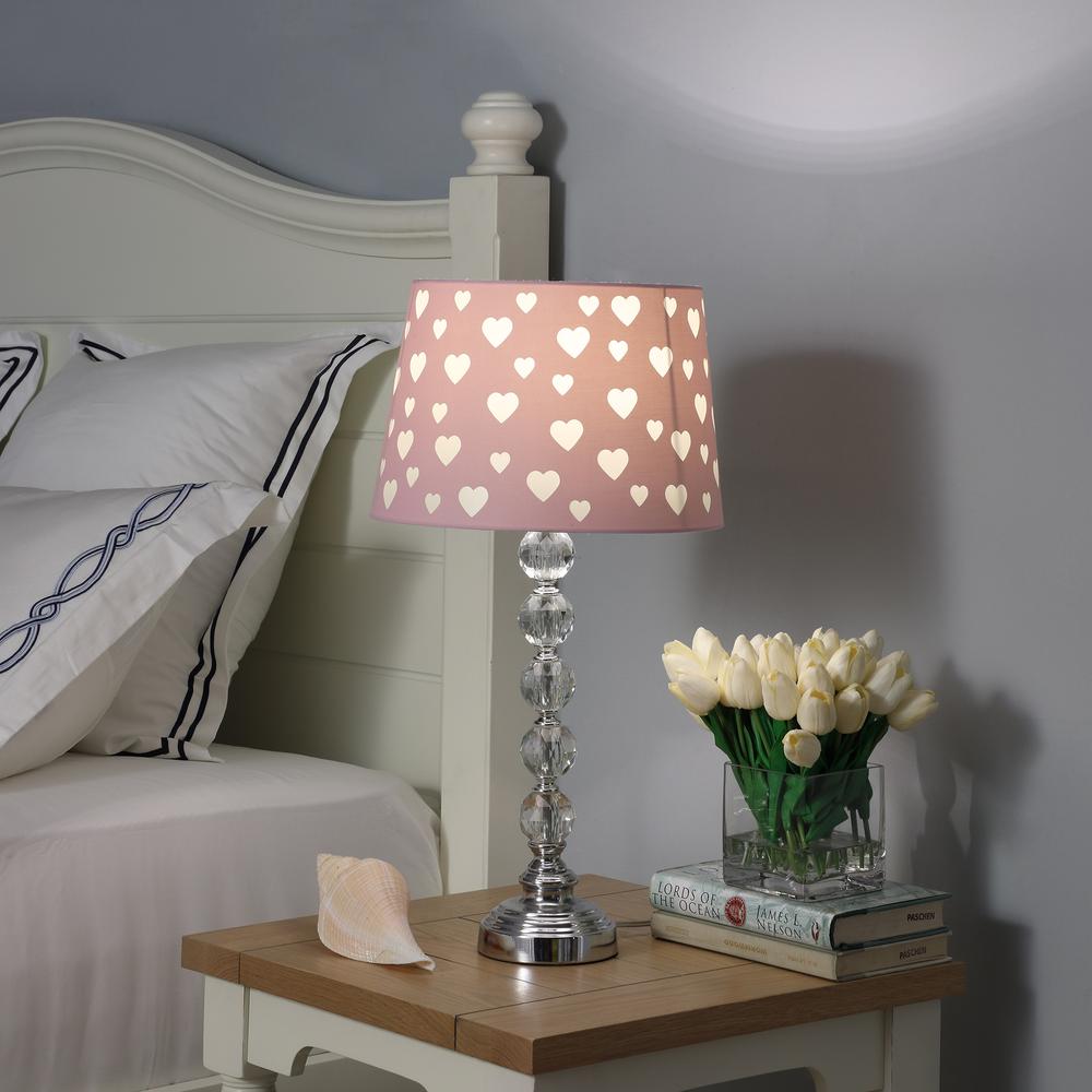 22" In Ariel Heart Crystal Stacked Orb Table Lamp. Picture 3