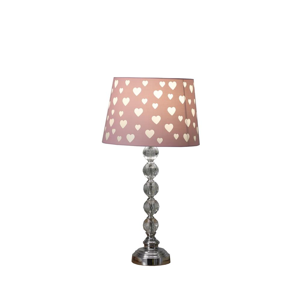 22" In Ariel Heart Crystal Stacked Orb Table Lamp. Picture 2