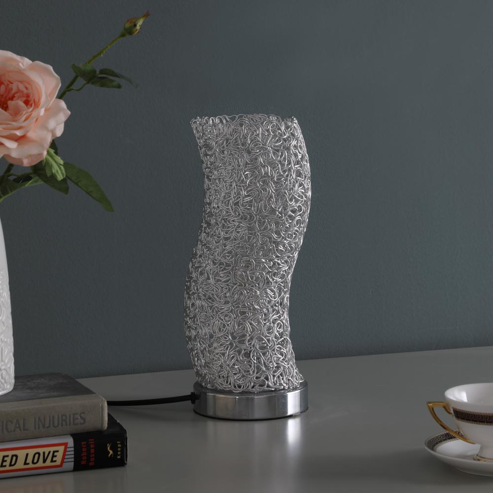 12" In Artemis Exposed Aluminum Wired Curve Table Lamp. Picture 3