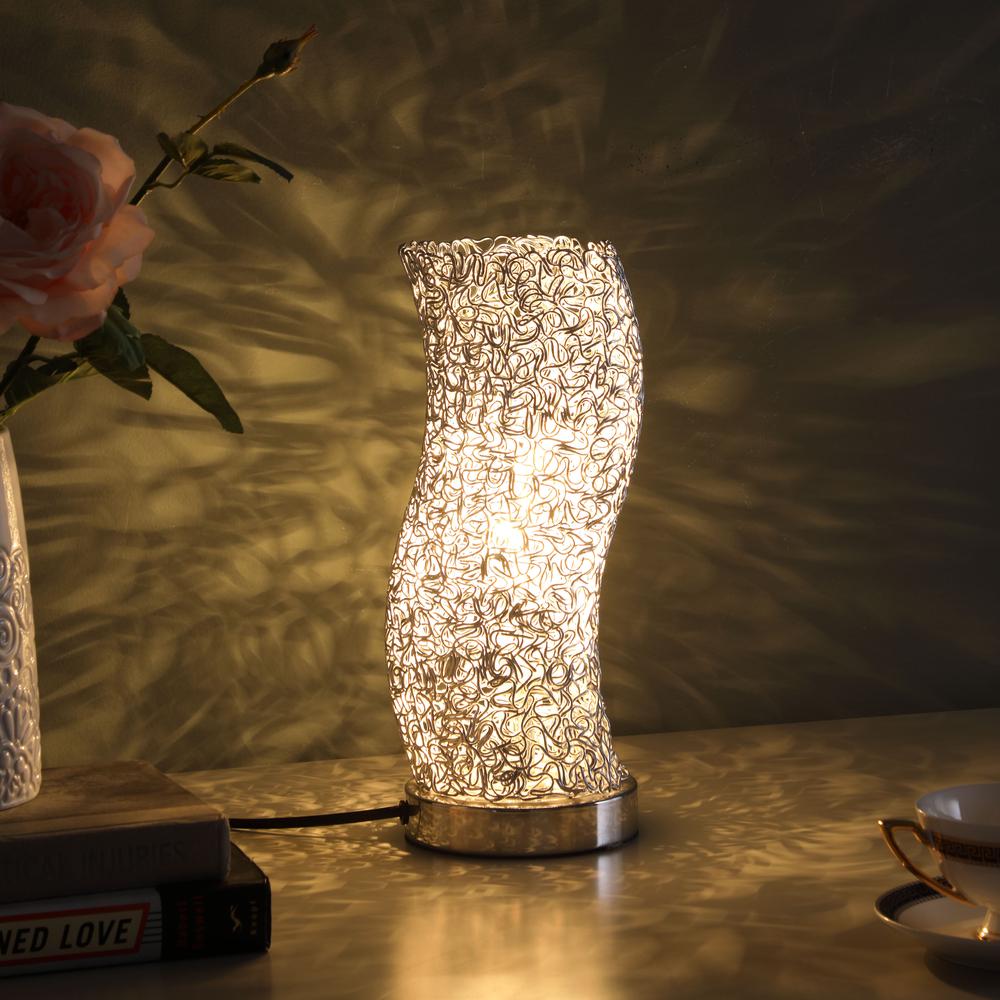 12" In Artemis Exposed Aluminum Wired Curve Table Lamp. Picture 4