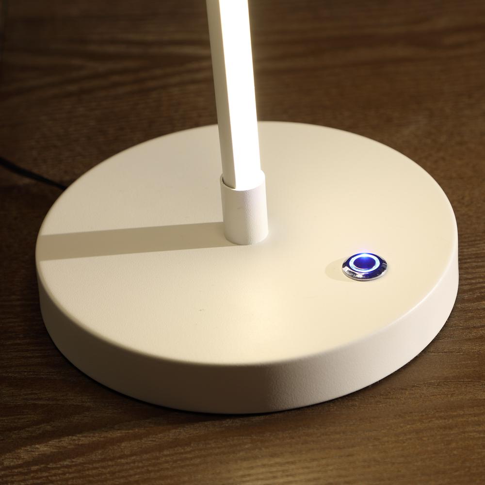 19" In Led Matte White Curvilinear S-Curve Spiral Tube Led Table Lamp. Picture 5
