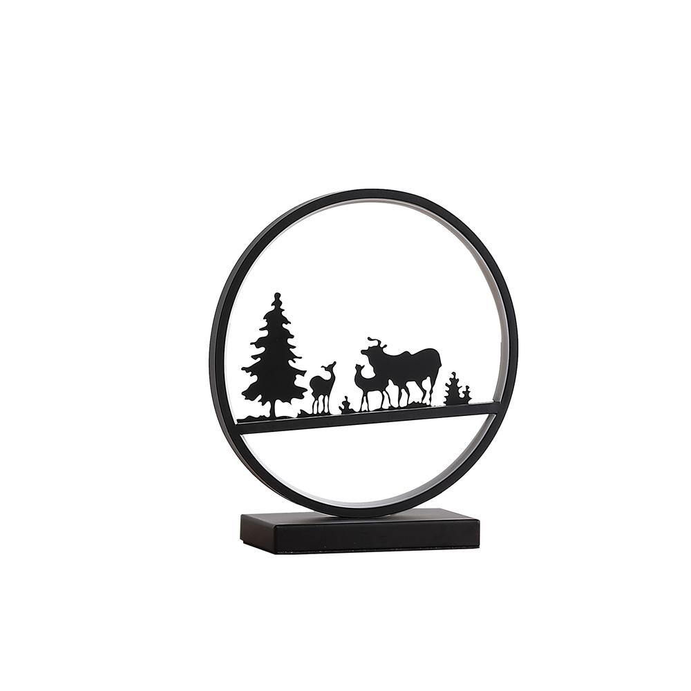 12.75" Deer Family Led Black Table Lamp. Picture 1