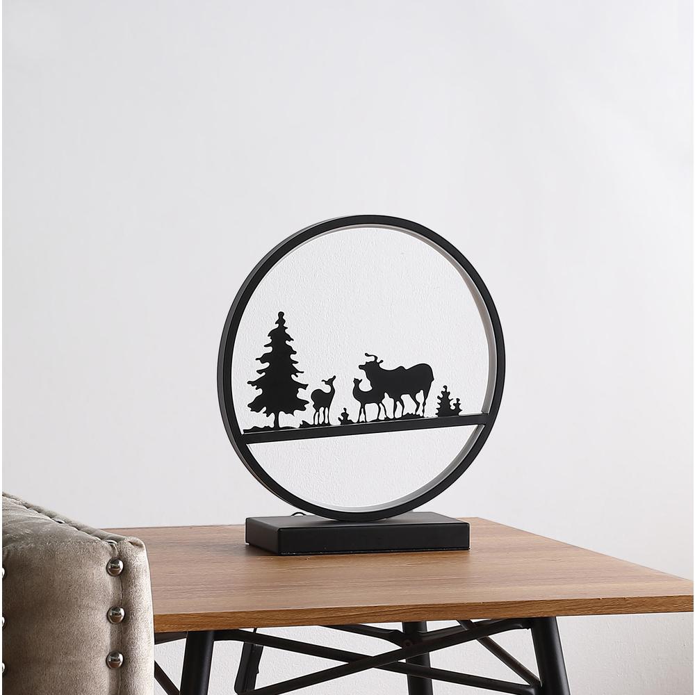 12.75" Deer Family Led Black Table Lamp. Picture 3