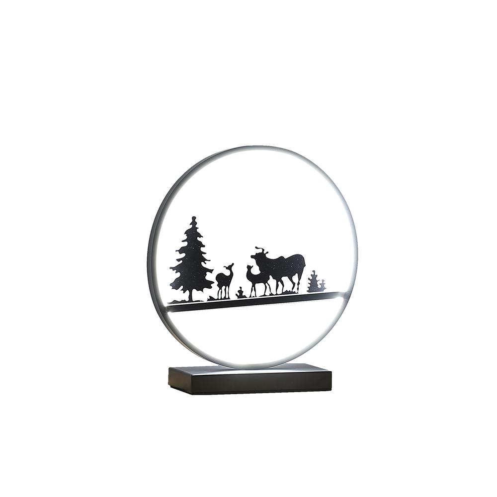 12.75" Deer Family Led Black Table Lamp. Picture 2
