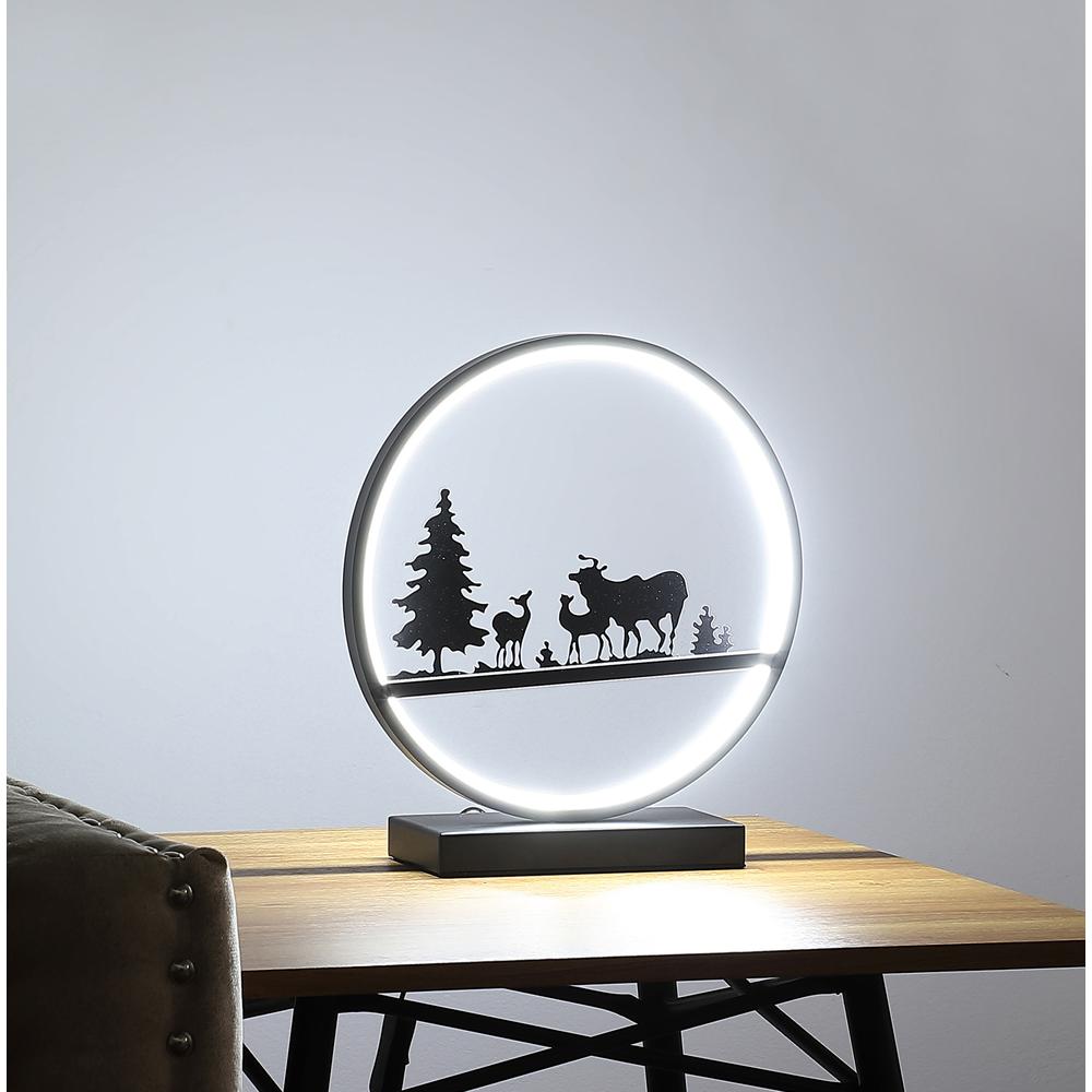 12.75" Deer Family Led Black Table Lamp. Picture 4