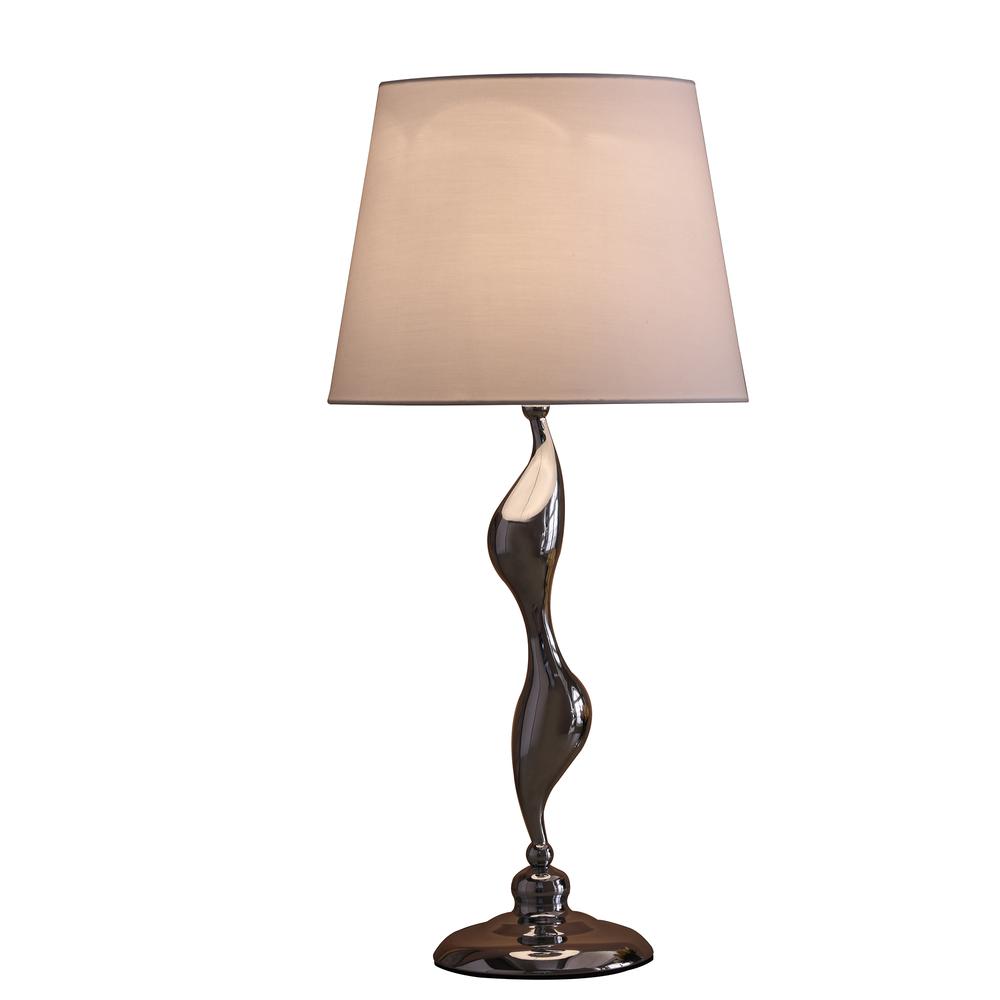 24" In Erte Art Deco Silhouette Silver Table Lamp. Picture 2