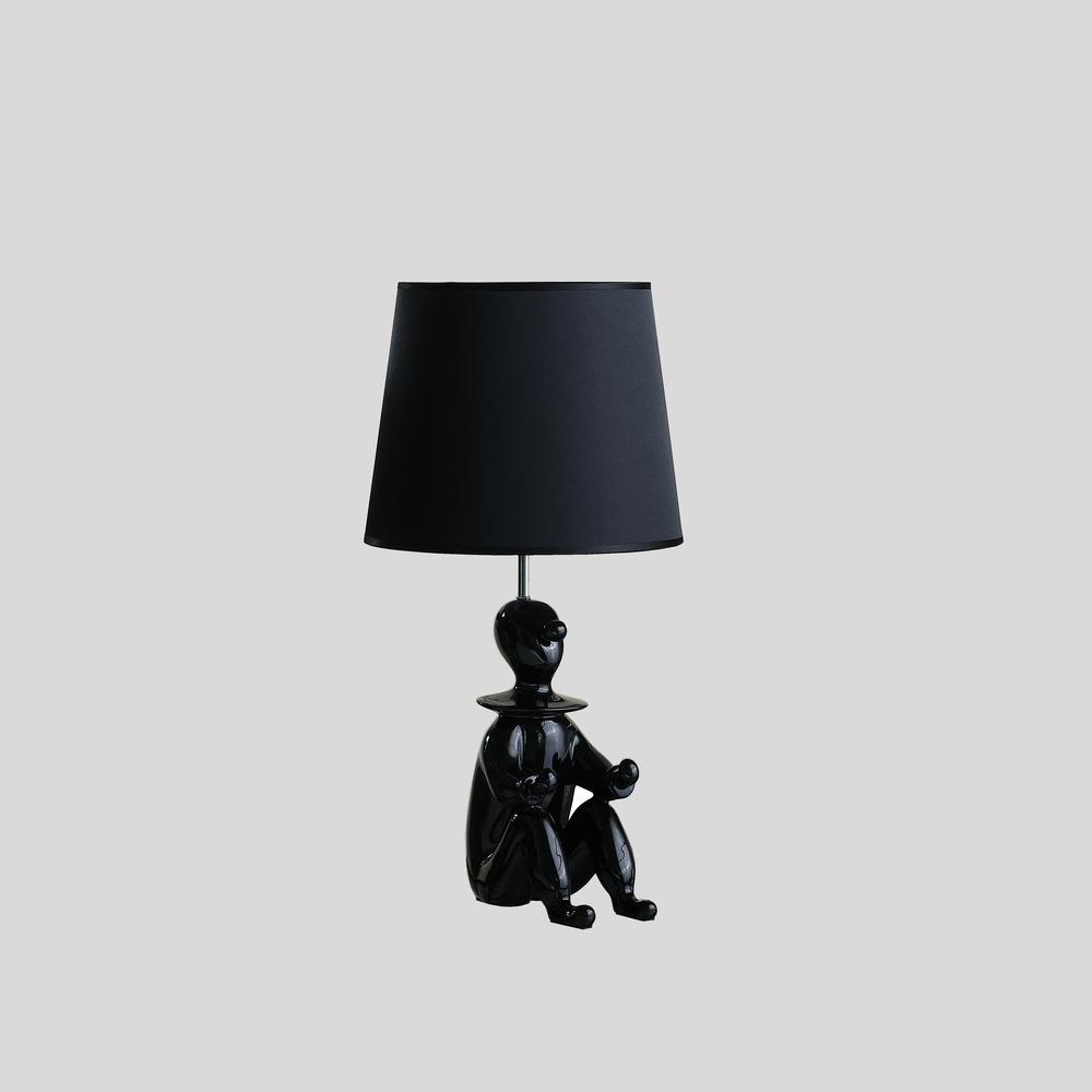 21.25" In Black Modern Clown Phone Holder Resin Table Lamp. Picture 3