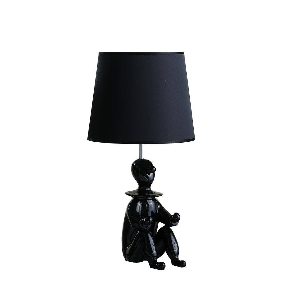 21.25" In Black Modern Clown Phone Holder Resin Table Lamp. Picture 1