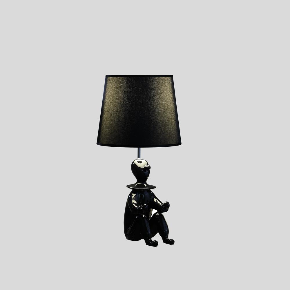 21.25" In Black Modern Clown Phone Holder Resin Table Lamp. Picture 4