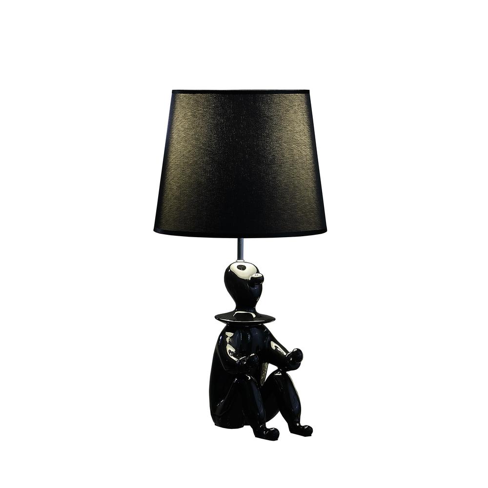 21.25" In Black Modern Clown Phone Holder Resin Table Lamp. Picture 2