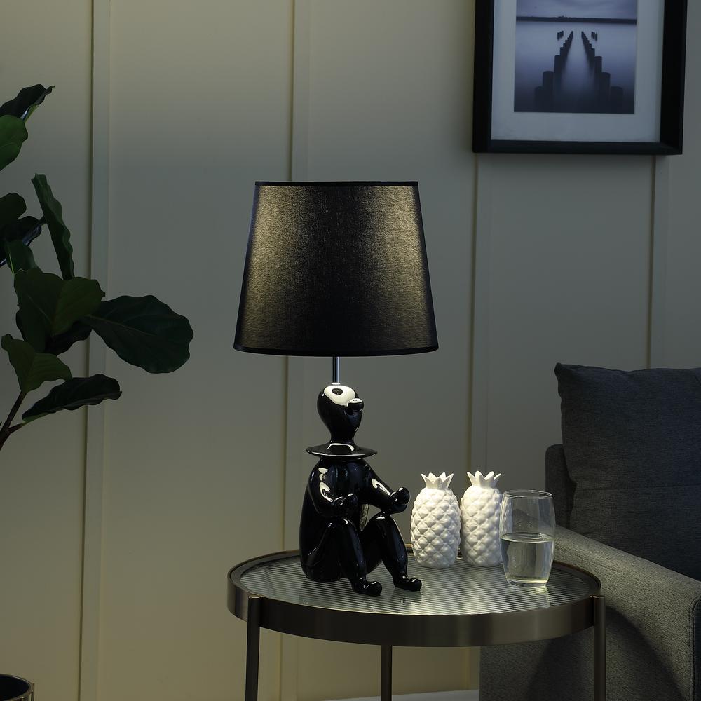 21.25" In Black Modern Clown Phone Holder Resin Table Lamp. Picture 7
