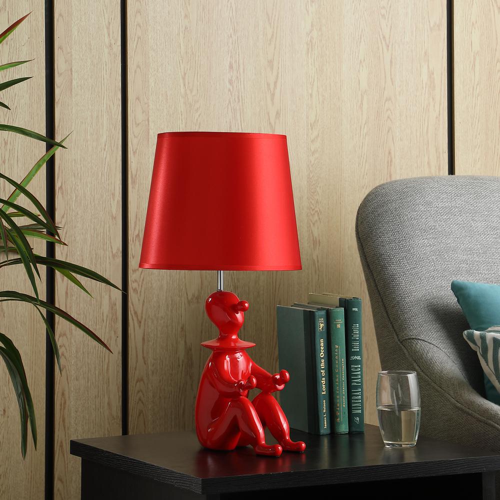 21.25" In Red Modern Clown Phone Holder Resin Table Lamp. Picture 5