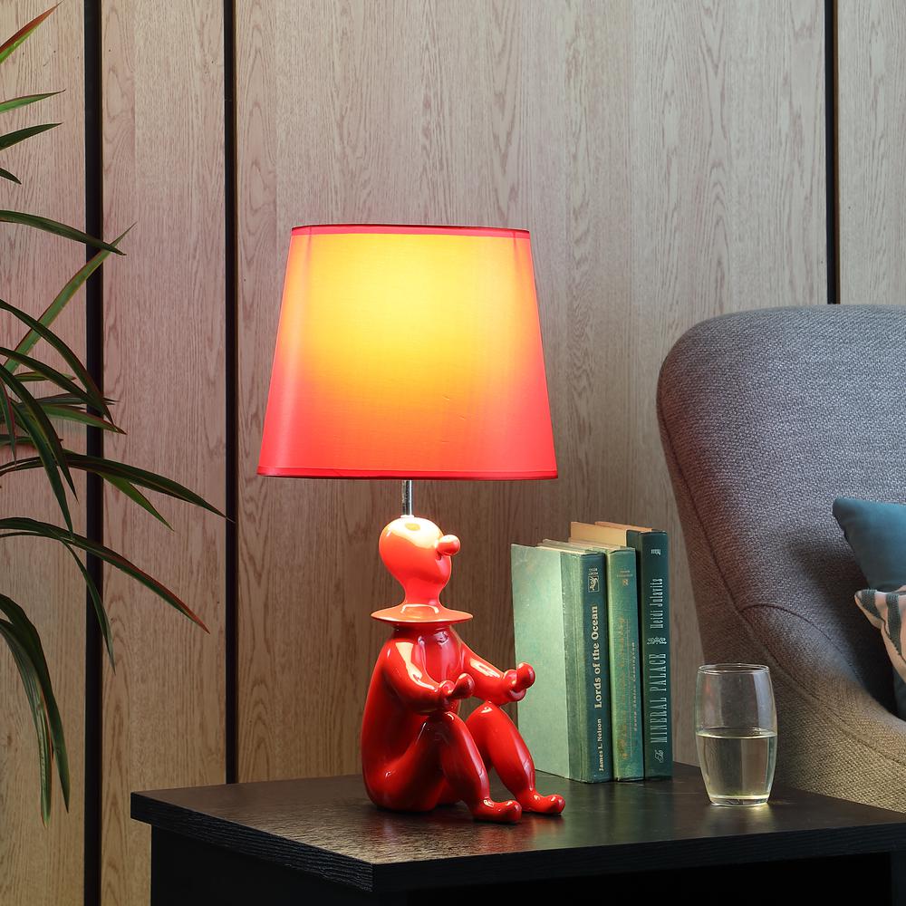 21.25" In Red Modern Clown Phone Holder Resin Table Lamp. Picture 7
