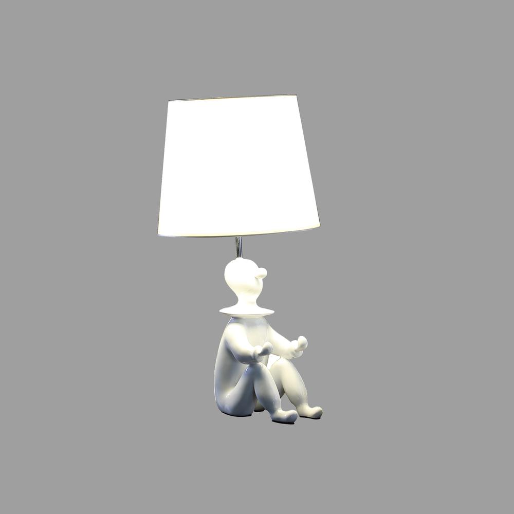 21.25" In White Modern Clown Phone Holder Resin Table Lamp. Picture 2
