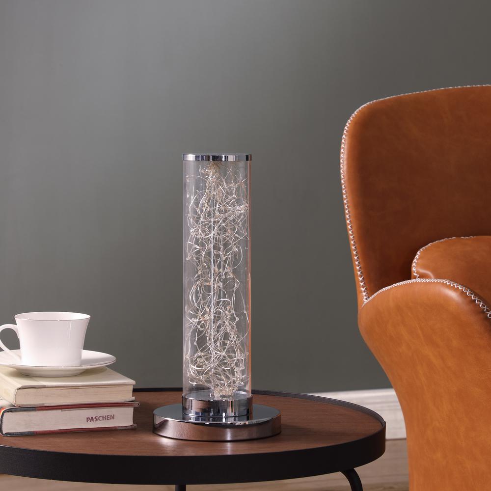 13" In Exposed Rope Led Minari Clear Column Table Lamp. Picture 3