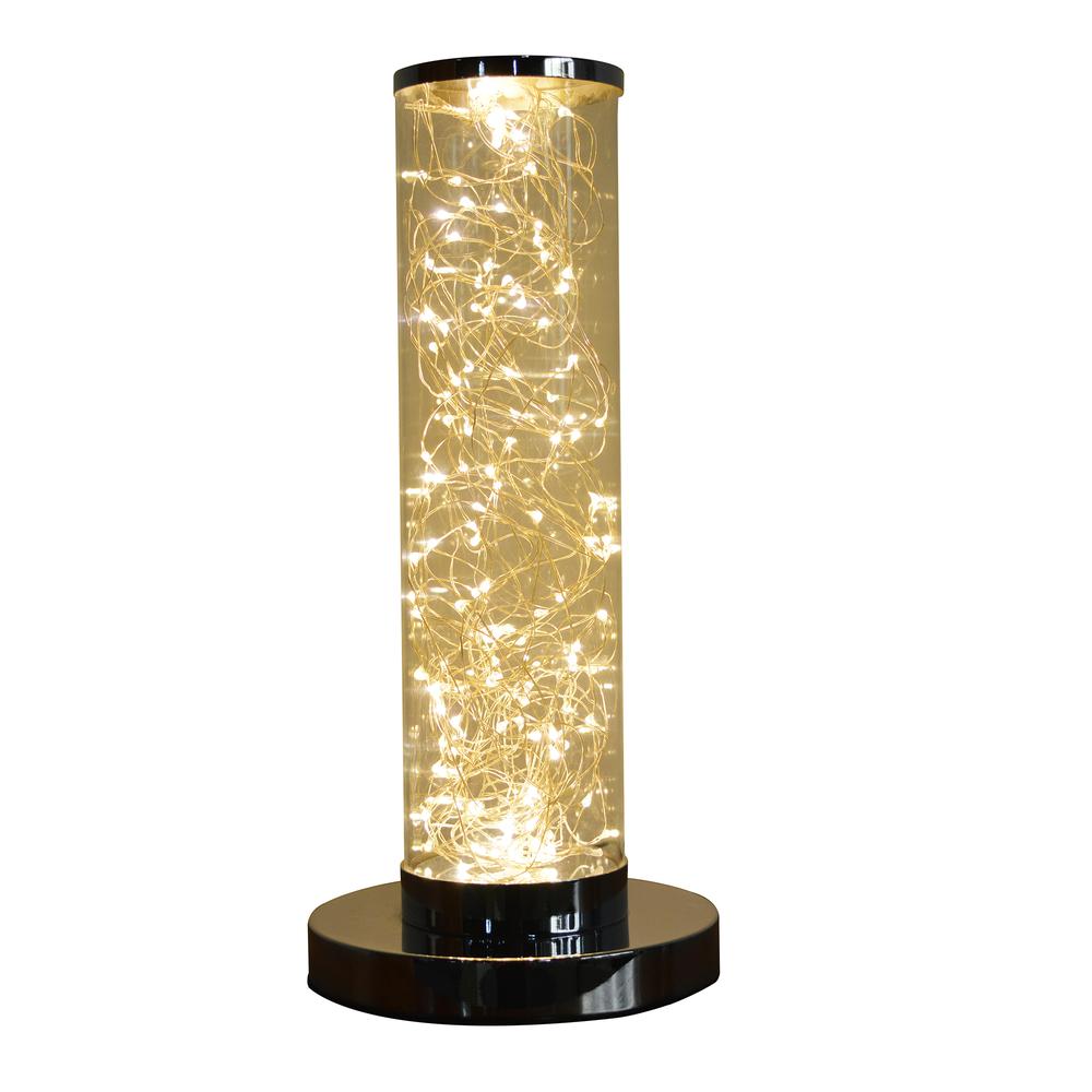 13" In Exposed Rope Led Minari Clear Column Table Lamp. Picture 2