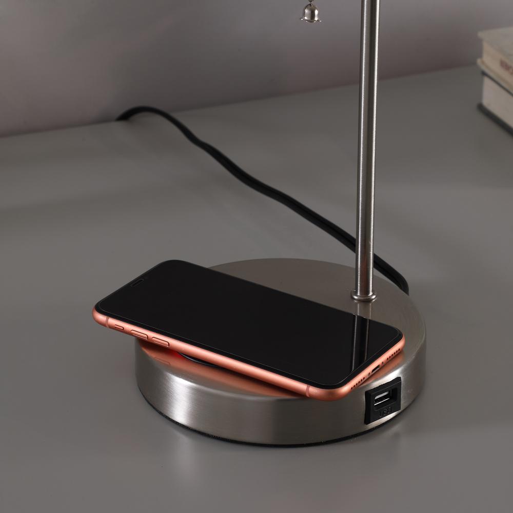 20" In Shelby Modern Craft Table Lamp W/ Usb/Charging Station. Picture 6