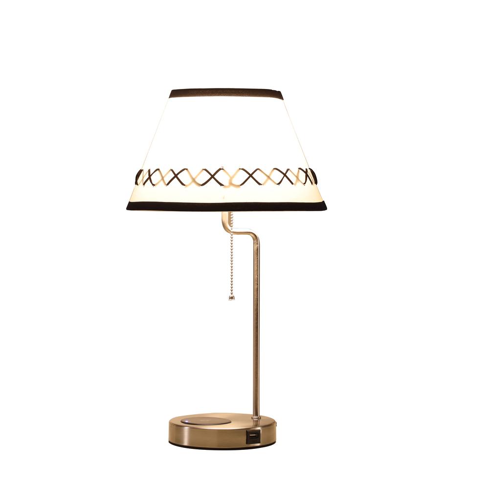20" In Shelby Modern Craft Table Lamp W/ Usb/Charging Station. Picture 2