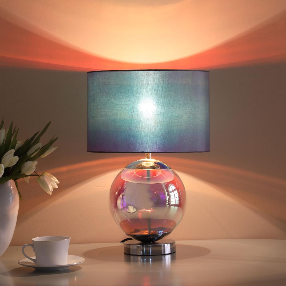 18.75" In Artie Orb Irredescent Chrome Table Lamp. Picture 3