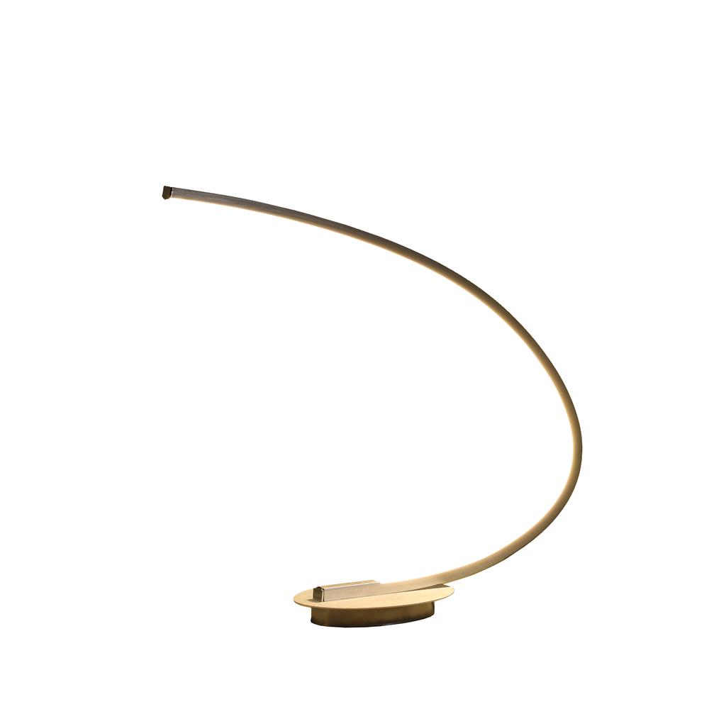 16" In Eli Brushed Nickel Led Arc Tube Table Lamp. Picture 2