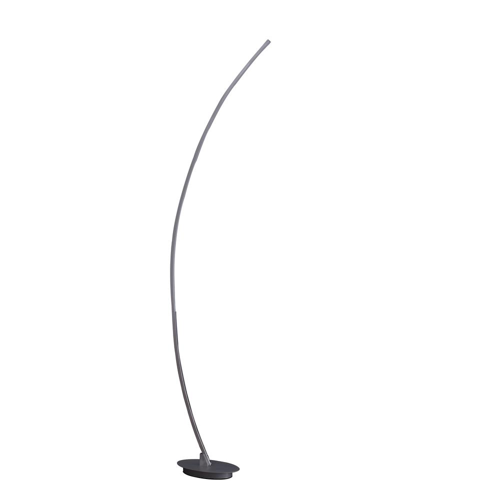 62.25" In Bradie Brushed Nickel Led Arc Tube Floor Lamp. Picture 1