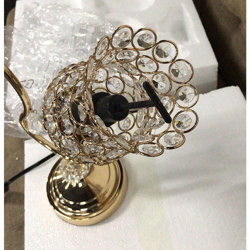 18.75" in ROSE GOLD 2-FLORAL TRUMPET GLAM METAL TABLE LAMP. Picture 6