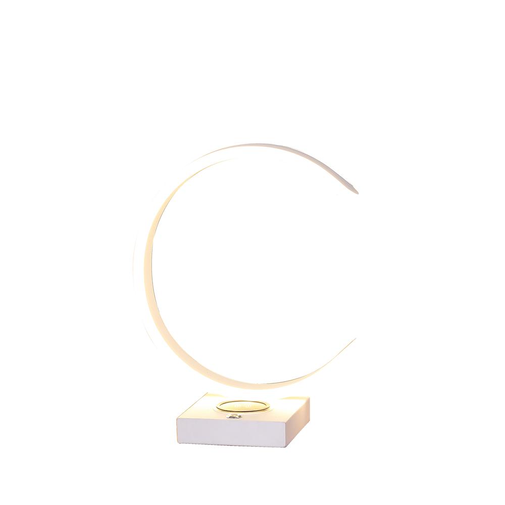 13.5" In C Shape Led W/ Usb/Wireless Charger Port Table Lamp. Picture 2