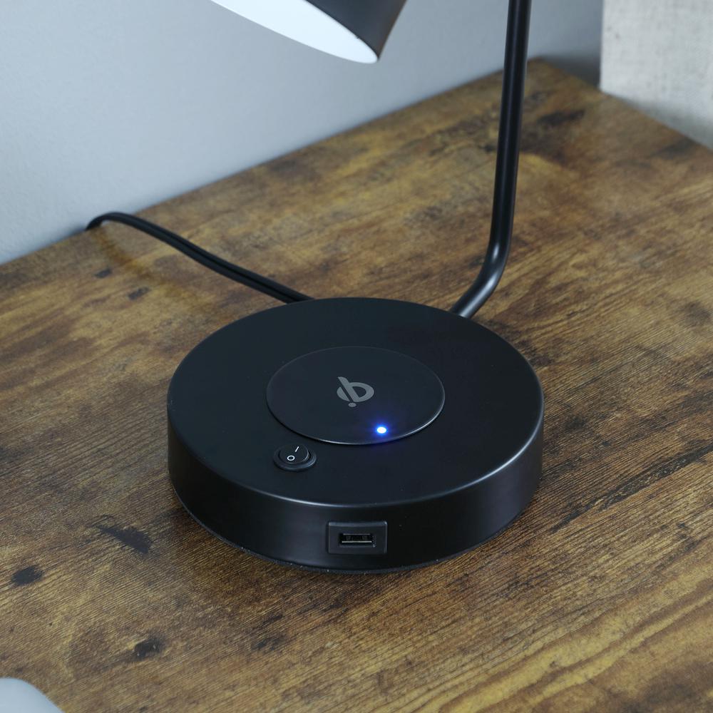 15.25"In Vadim Black Adjustable Student Desk Task Table Lamp W/ Charging Usb Port Station. Picture 5
