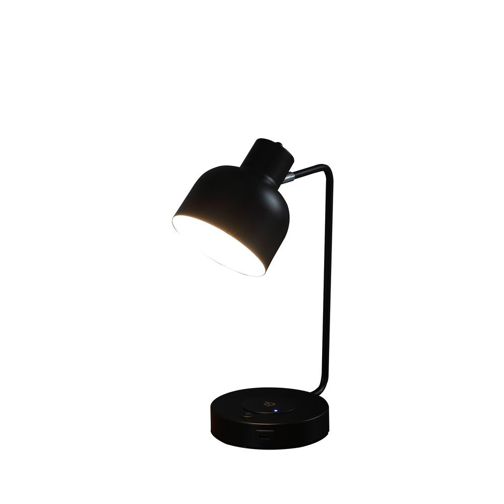 15.25"In Vadim Black Adjustable Student Desk Task Table Lamp W/ Charging Usb Port Station. Picture 2