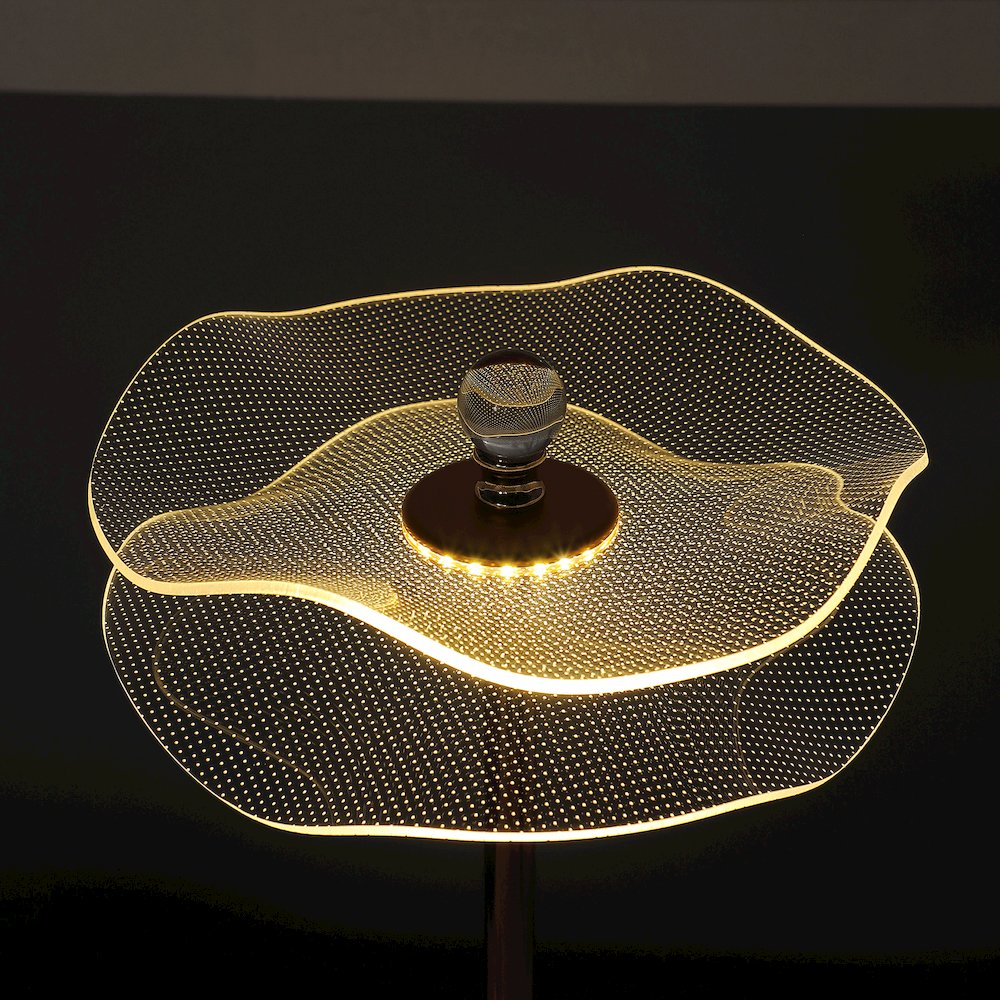 17.5" H 3W Led Acrylic Copper Gold Luminaire Table Lamp. Picture 5