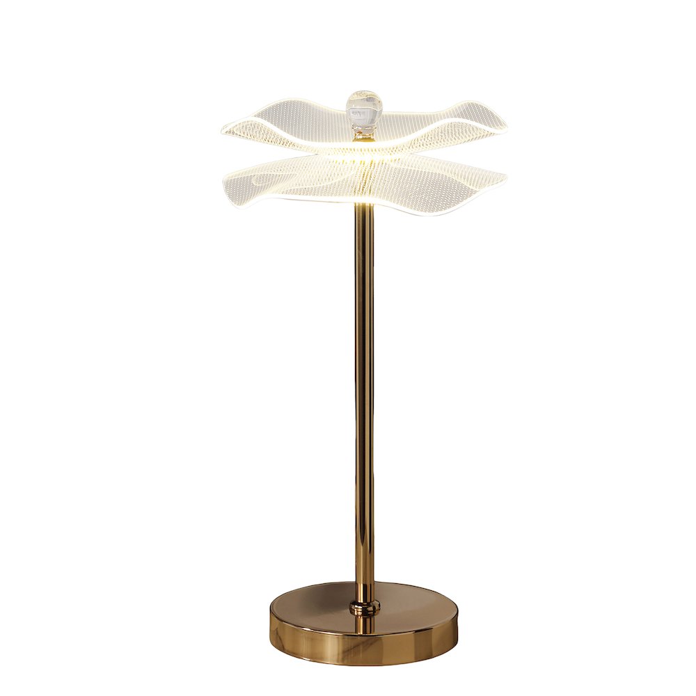 17.5" H 3W Led Acrylic Copper Gold Luminaire Table Lamp. Picture 2