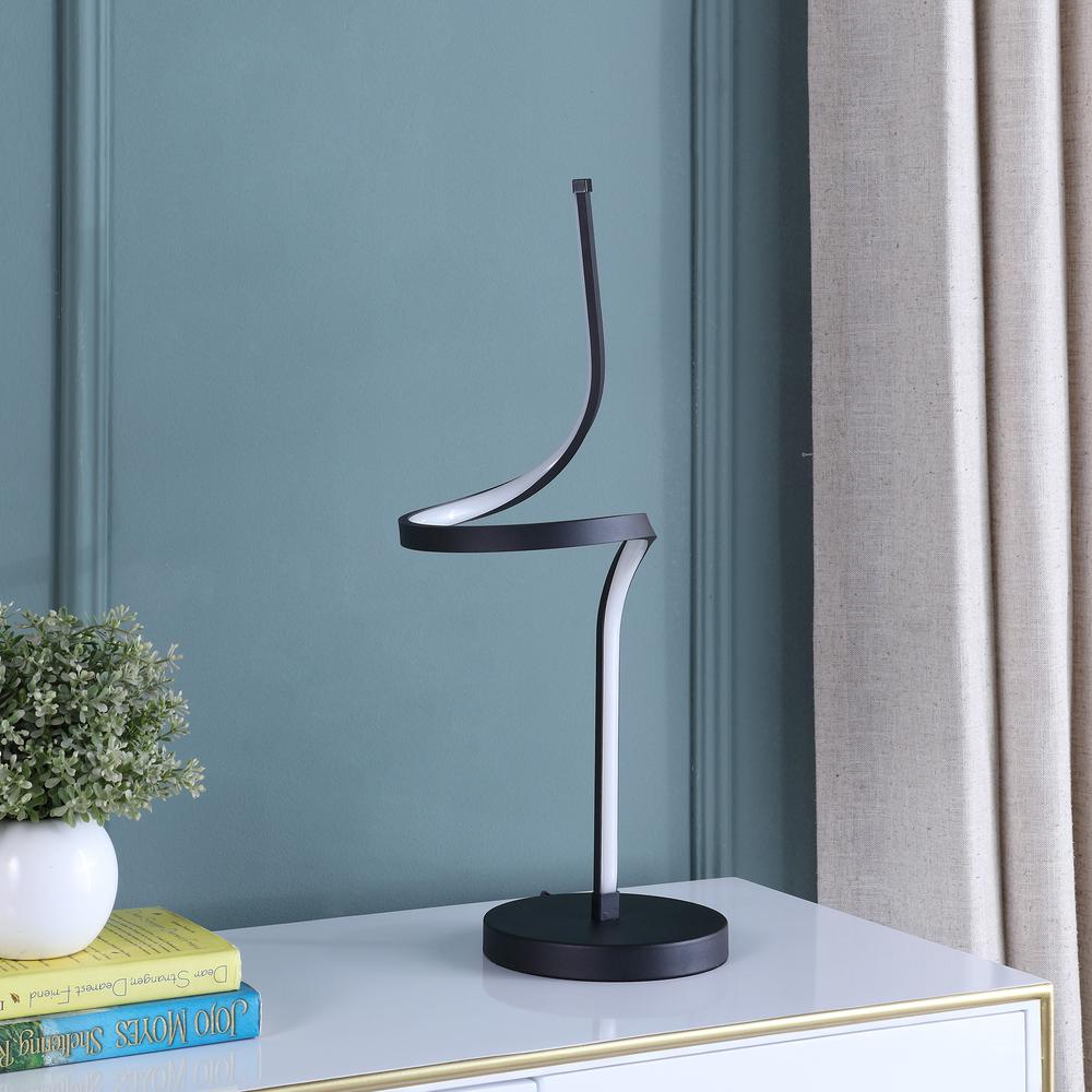 22" In Led Apollo Spiral Curved Tube Modern Table Lamp. Picture 3