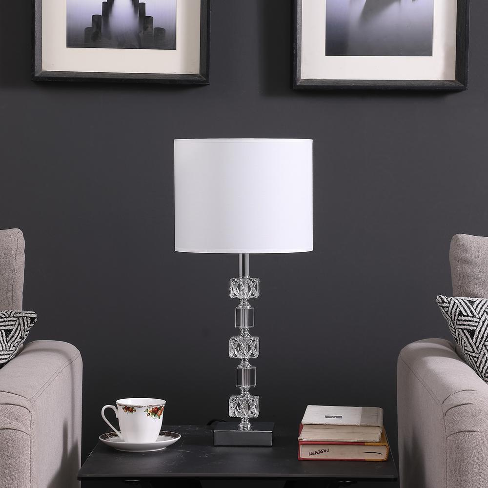 19.75" In Jules Solid Prism Crystal Cubes Orb Table Lamp. Picture 3