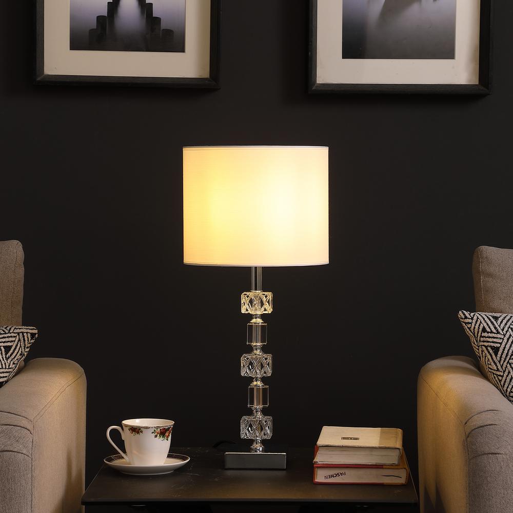 19.75" In Jules Solid Prism Crystal Cubes Orb Table Lamp. Picture 4