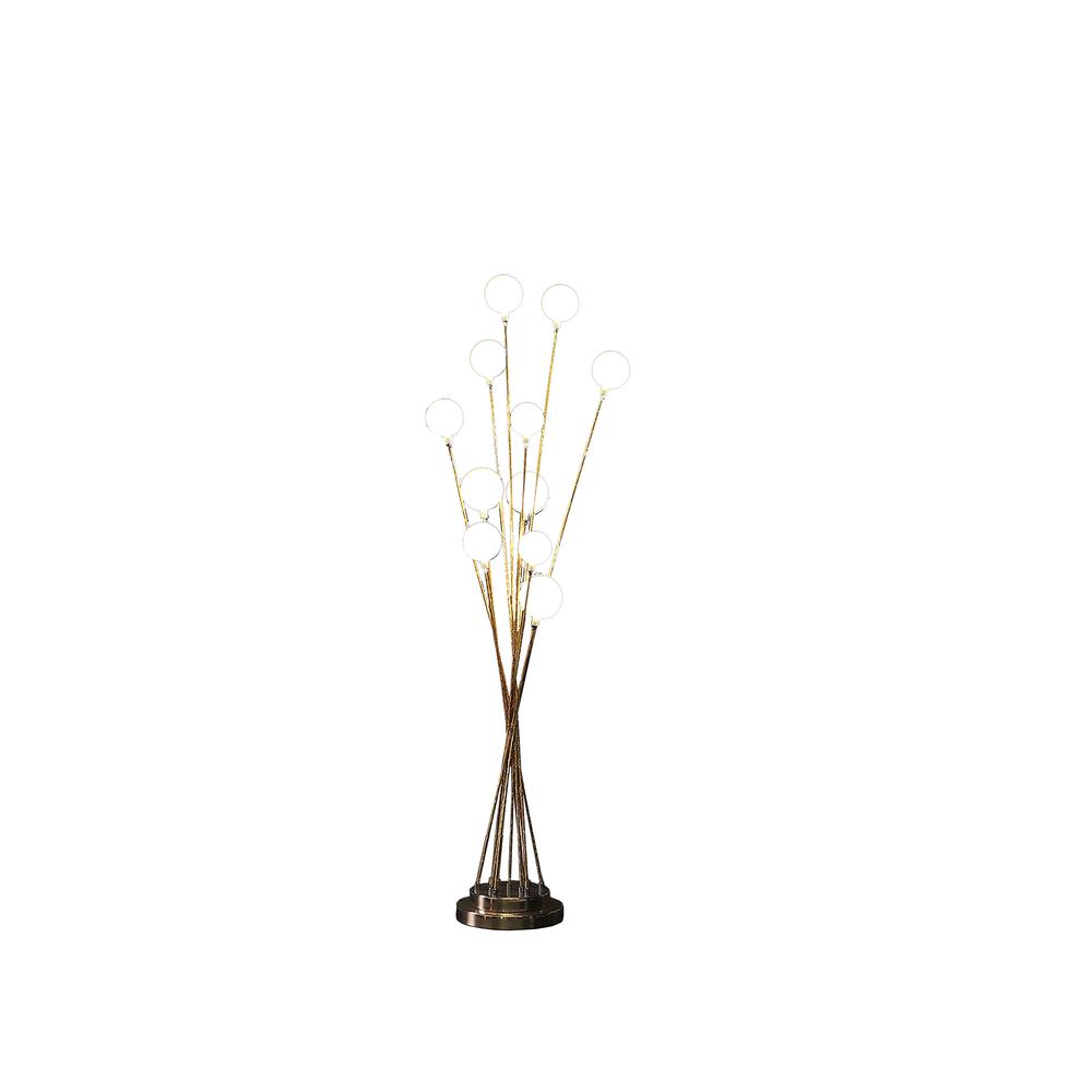 11-Light Acrylic Globe Aluminun Led Chrysanthe Yellow Gold Metal Floor Lamp. Picture 2
