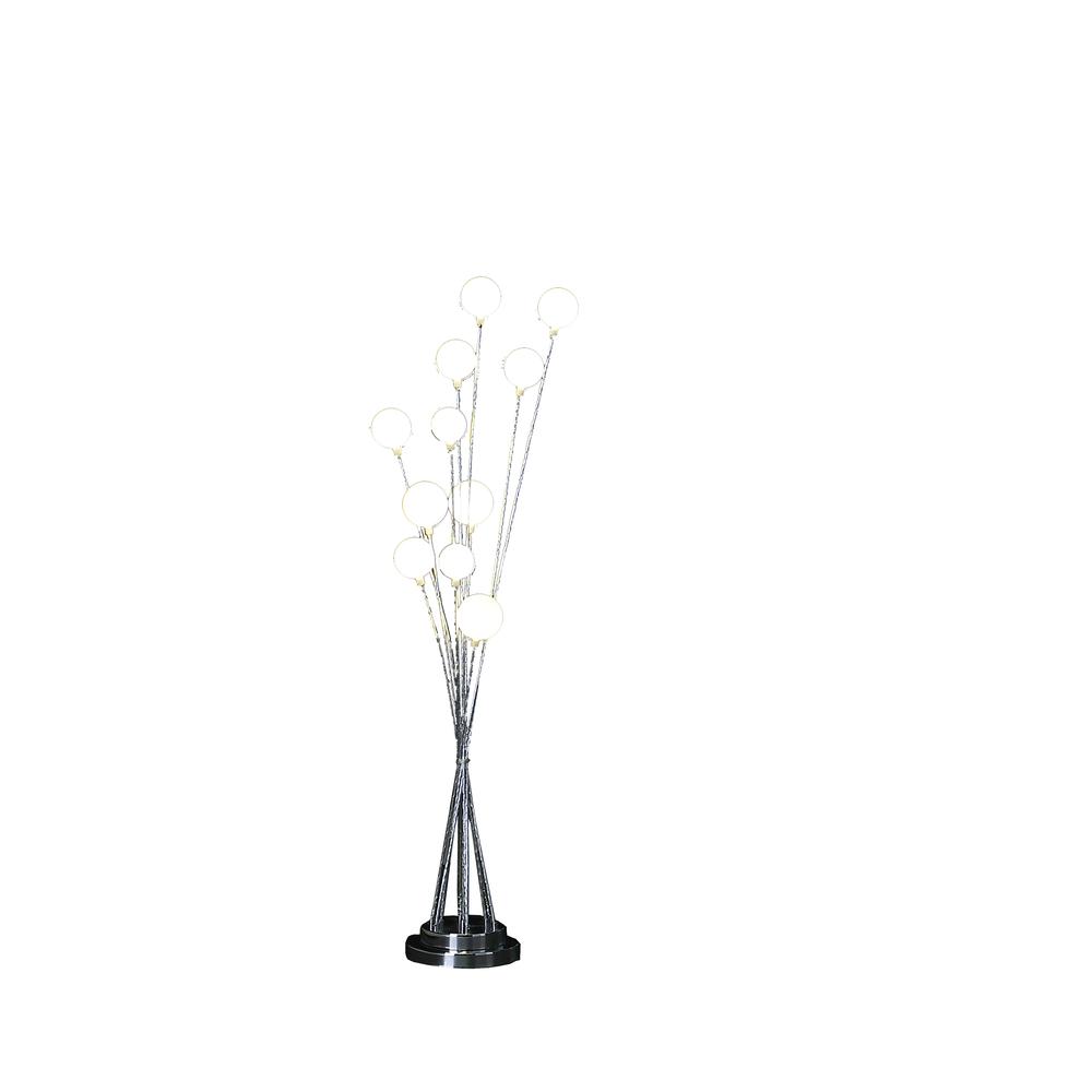 11-Light Acrylic Globe Aluminun Led Chrysanthe Silver Chrome Metal Floor Lamp. Picture 2