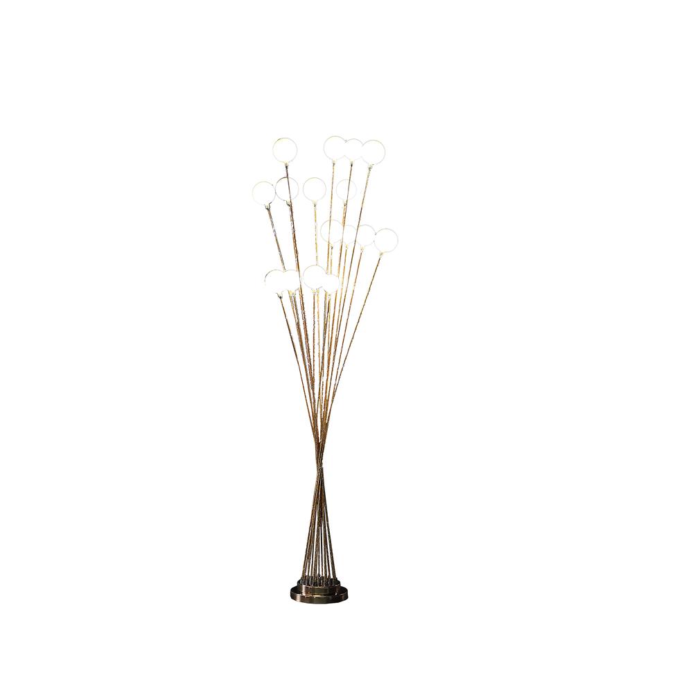 In 16-Light Acrylic Globe Aluminun Led Chrysanthe Yellow Gold Metal Floor Lamp. Picture 2