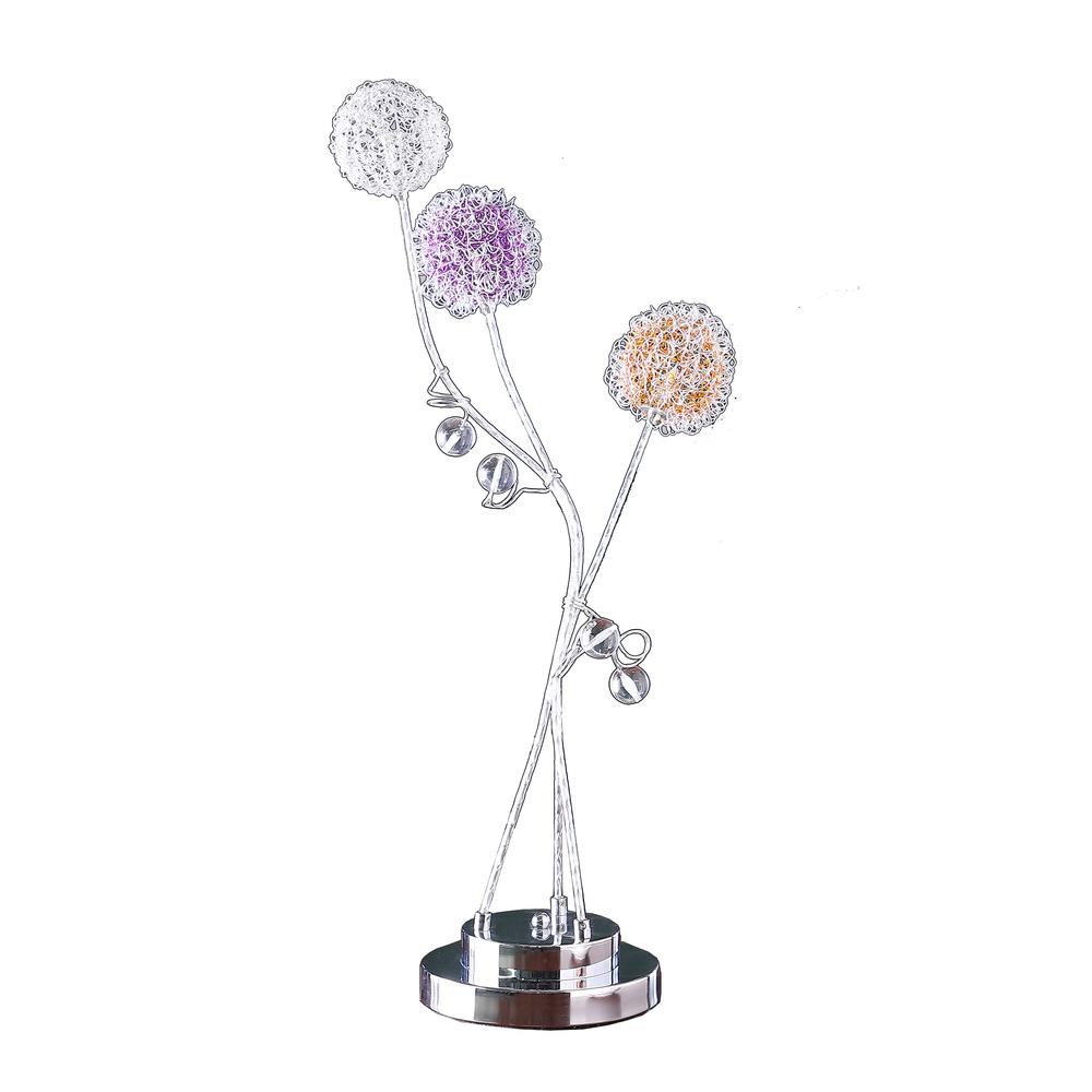 28" In 3 Aluminum Led Zeus Metal Table Lamp. Picture 1