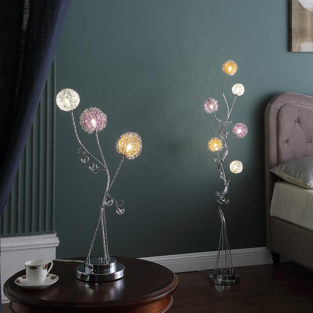 28" In 3 Aluminum Led Zeus Metal Table Lamp. Picture 6