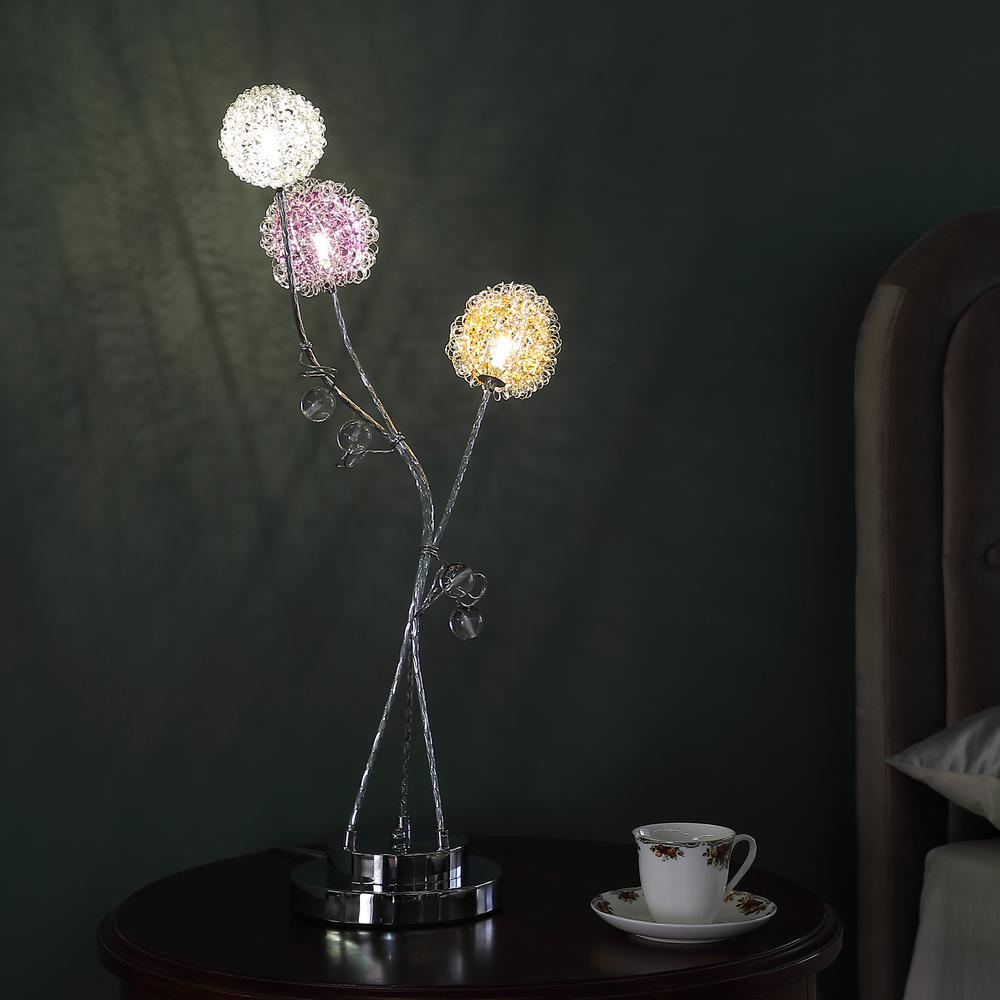 28" In 3 Aluminum Led Zeus Metal Table Lamp. Picture 4