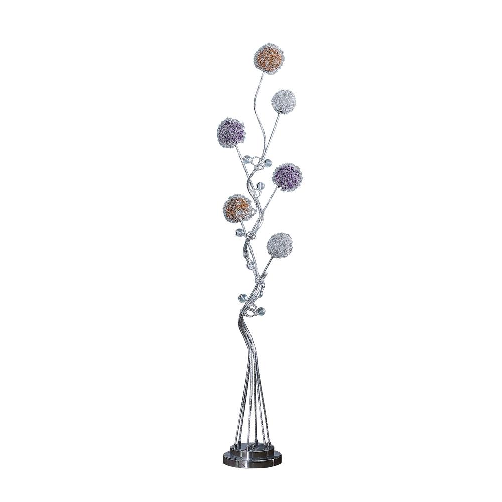 58.5" In 6 Aluminum Led Zeus Metal Floor Lamp. Picture 1
