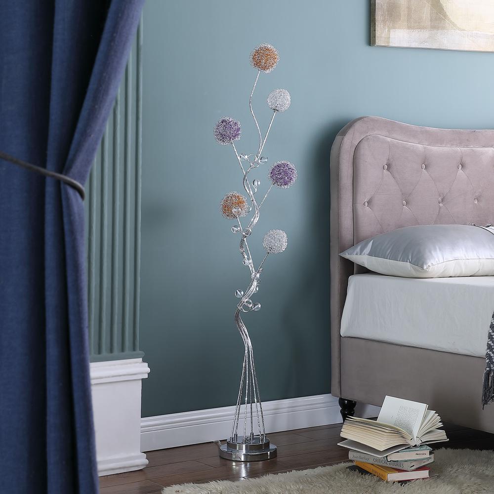 58.5" In 6 Aluminum Led Zeus Metal Floor Lamp. Picture 3