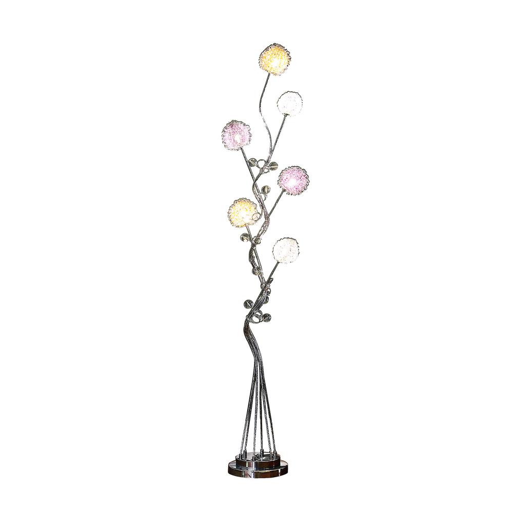 58.5" In 6 Aluminum Led Zeus Metal Floor Lamp. Picture 2