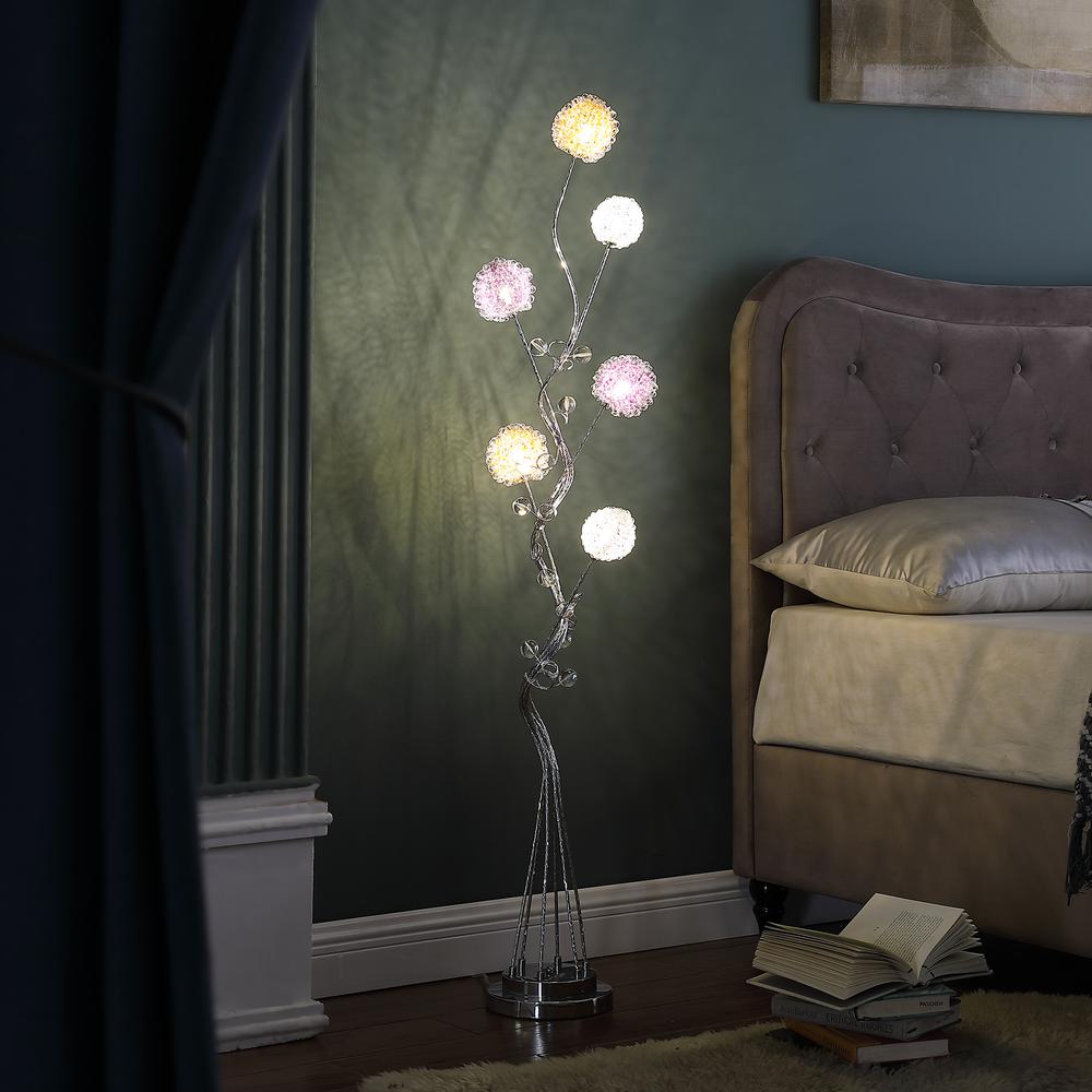 58.5" In 6 Aluminum Led Zeus Metal Floor Lamp. Picture 4