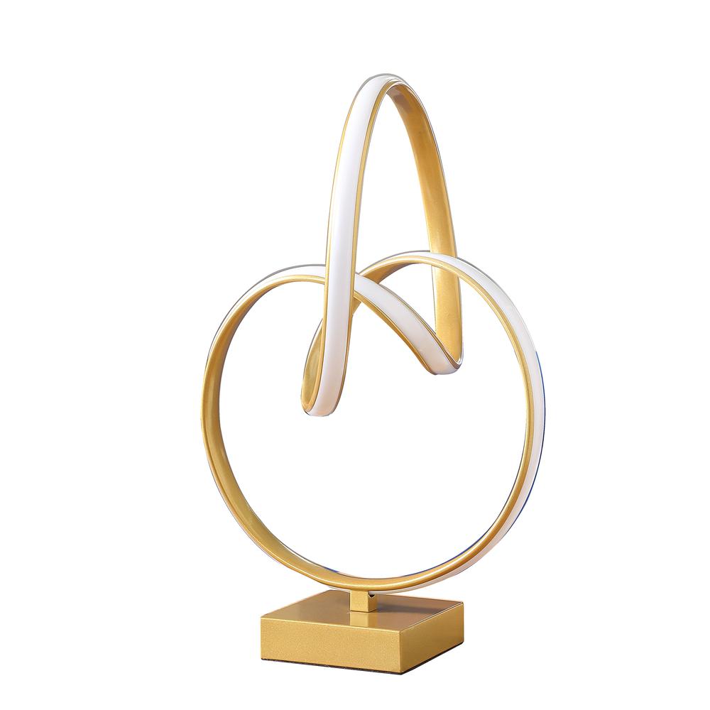 19" In Abstract Infinity Matte Gold Modern Table Lamp. Picture 1
