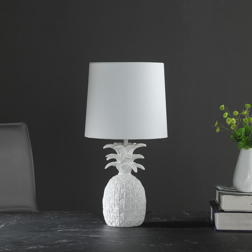 17" In Coastal White Tropical Heahea Pineapple Table Lamp. Picture 3